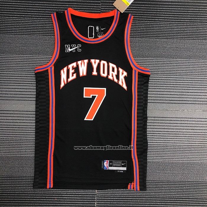 Maglia New York Knicks Carmelo Anthony #7 Citta 2021-22 Nero